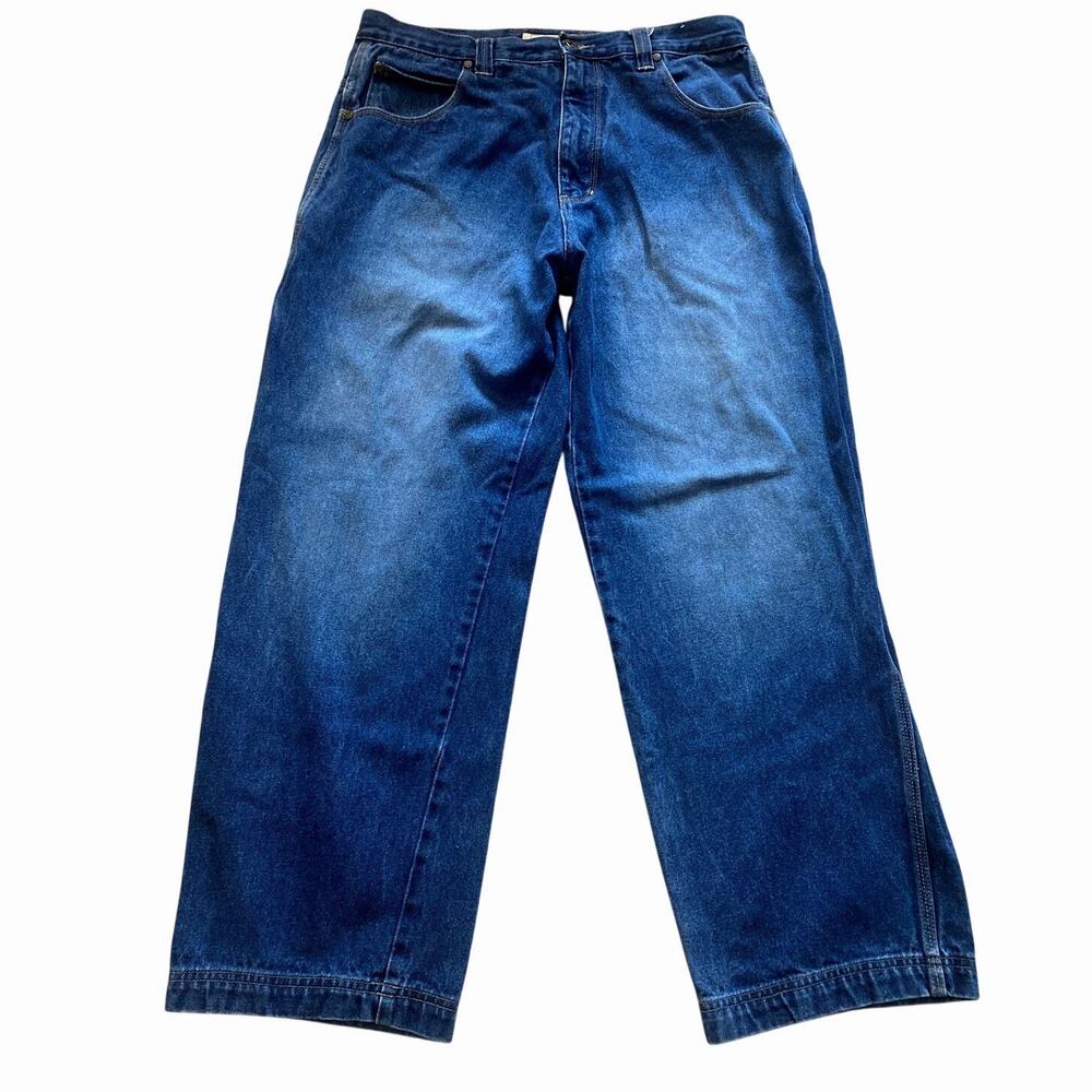 Vintage Mark PJ Mark Men’s Blue Denim Carpenter Jeans 36x32 Baggy Wide Leg Y2K